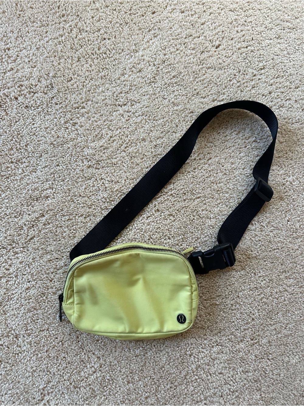 lululemon athletica Lime Green Belt Bag with Black Strap